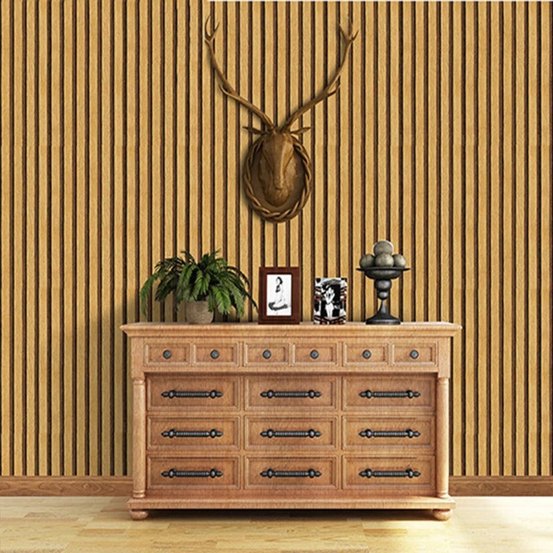 Self-adhesive Wood Striped Wallpaper Background Wall Waterproof Wallpaper
