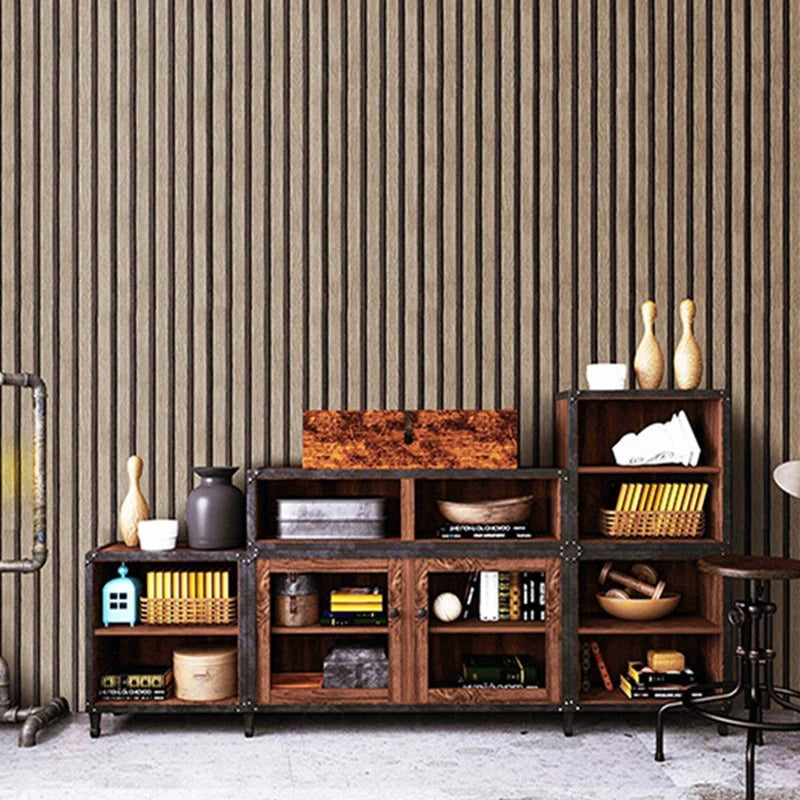 Self-adhesive Wood Striped Wallpaper Background Wall Waterproof Wallpaper