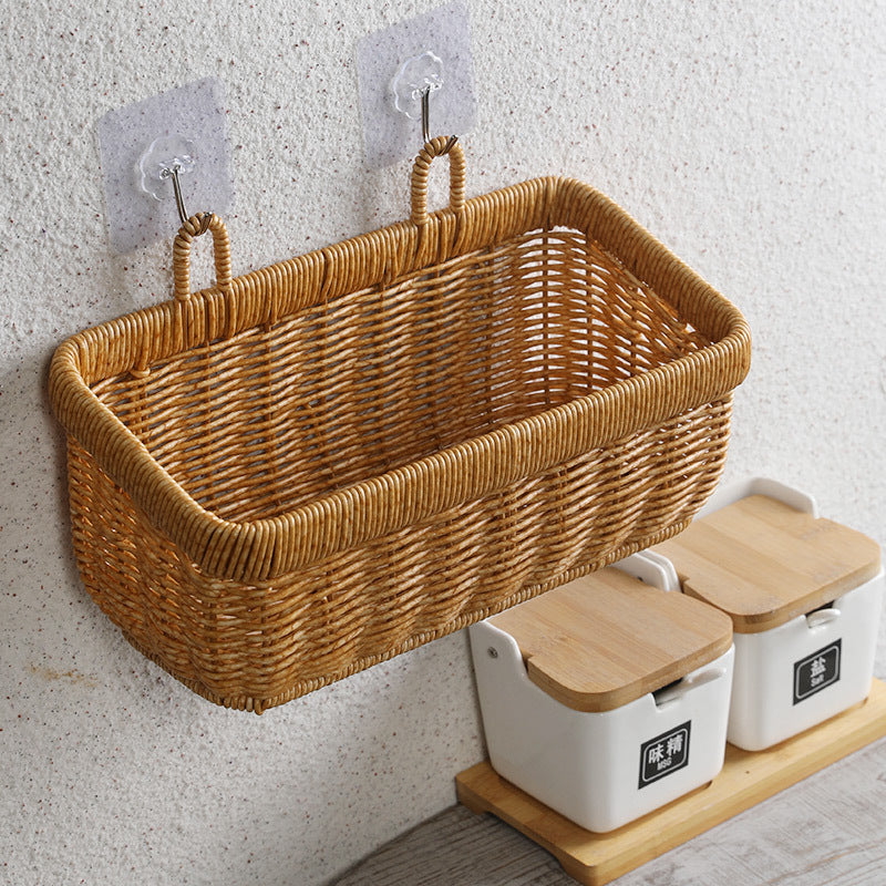 Rattan-Style Kitchen Ginger And Garlic Storage Basket