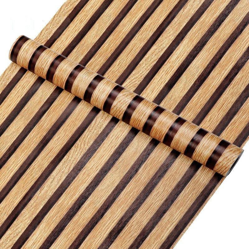 Self-adhesive Wood Striped Wallpaper Background Wall Waterproof Wallpaper