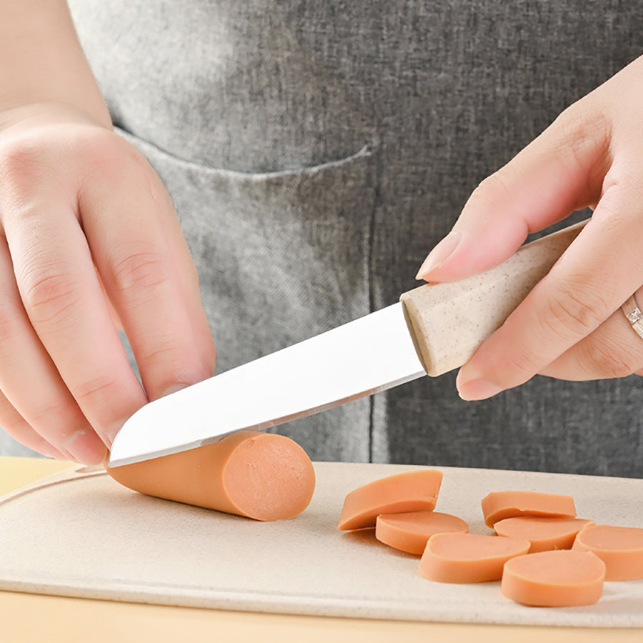 7pcs Kitchen Small Tool Multifunctional Cooking Set, Made Of Wheat Straw Material, With Storage Seat, Melon Planer, Baking Tools-Selling On Amazon Is Prohibited